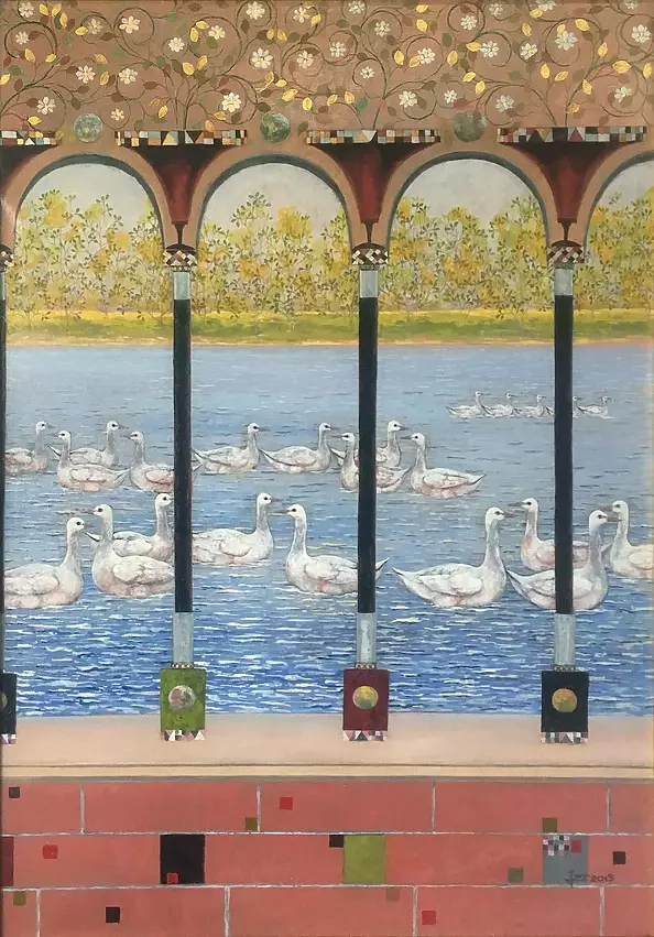 Jerzy Plucha - "White Birds Flowing Forward"