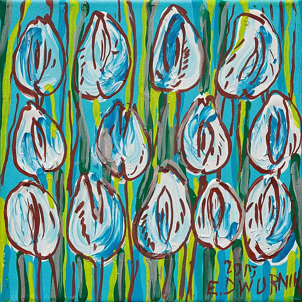 Edward Dwurnik - Białe, rok 2015 OBRAZ OLEJNY