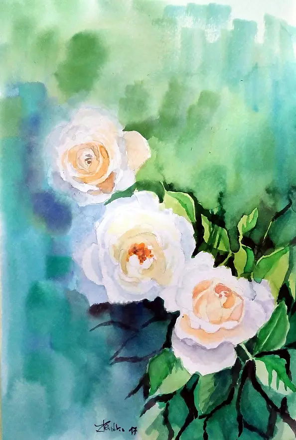 Zdzisław Rutkowski - Białe róże /w pionie/