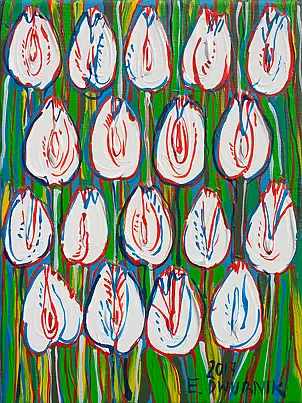 Edward Dwurnik - Białe tulipany