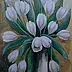 Małgorzata Grzechnik - White tulips in a white vase.