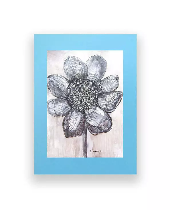 Anna Skowronek - Black and white drawing of a flower