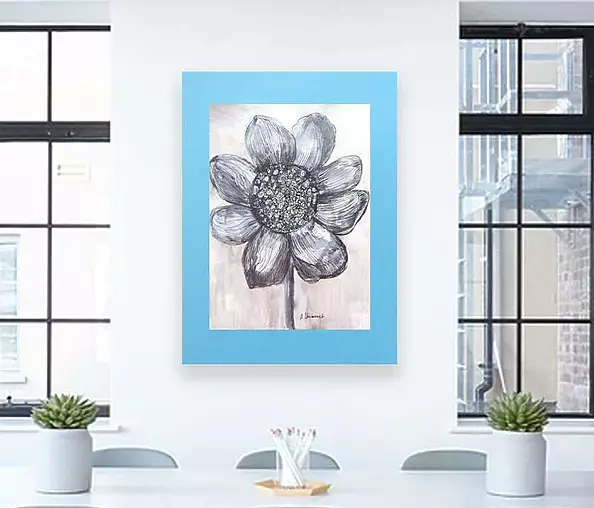 Anna Skowronek - Black and white drawing of a flower