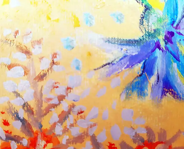 Elżbieta Goszczycka - White cat and cornflowers