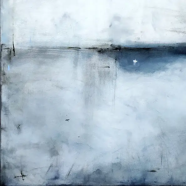 Maja Gajewska, Biel z kobaltem I (oprawiony w ramę), Obraz olejny - płótno, 90 x 110
