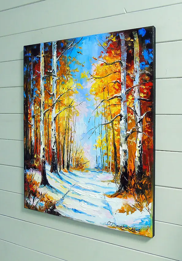 Olha Darchuk - Forêt de bouleaux. Première neige.