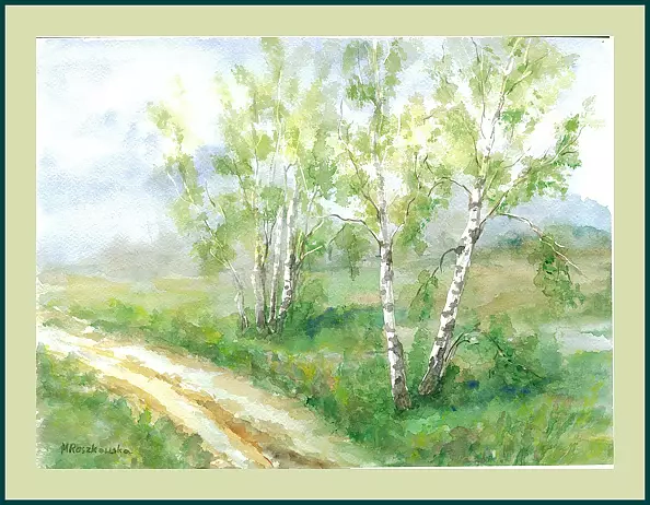 Maria Roszkowska - Birches on the road