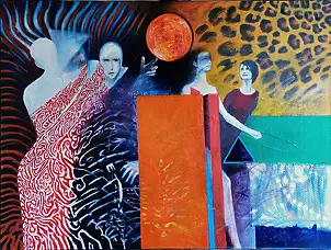 Krzysztof Gajewski, "Black Hole Sun or L'apocalypse ...", Oil painting - canvas, 130 x 97
