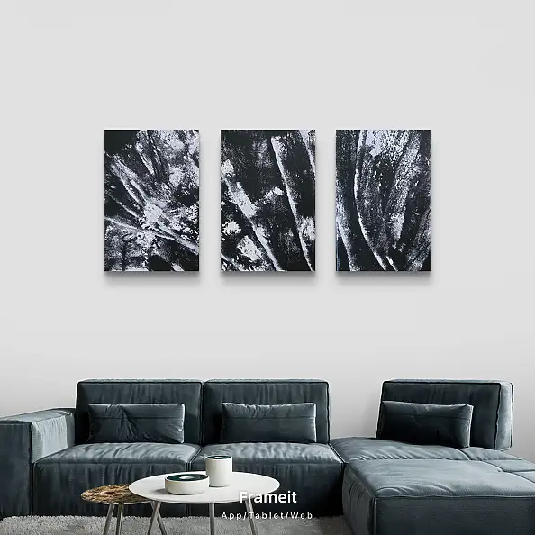 Ewa Mościszko, Black& white winter composition, Obraz akrylowy - płótno, 40 x 60
