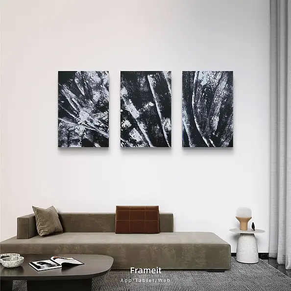 Ewa Mościszko, Black& white winter composition, Obraz akrylowy - płótno, 40 x 60