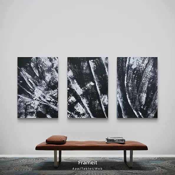 Ewa Mościszko, Black& white winter composition, Obraz akrylowy - płótno, 40 x 60
