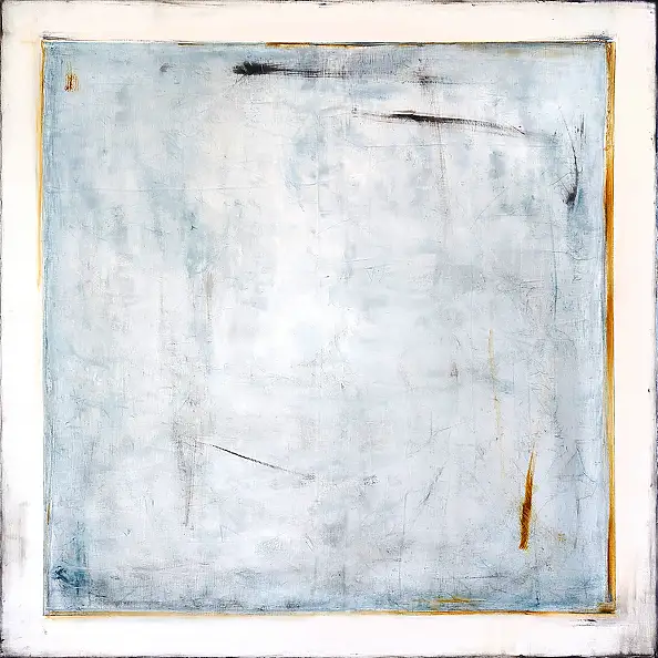 Maja Gajewska, Blue and Sienna VII, Oil painting - canvas, 100 x 100