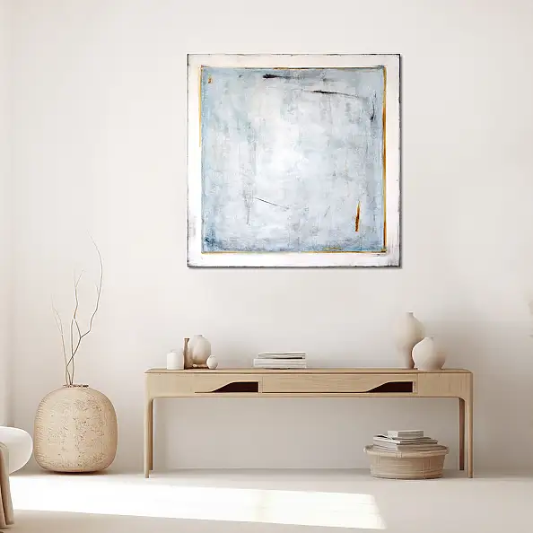 Maja Gajewska, Blue and Sienna VII, Oil painting - canvas, 100 x 100