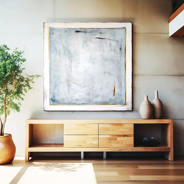 Maja Gajewska, Blue and Sienna VII, Oil painting - canvas, 100 x 100