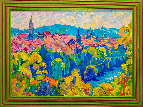 Anastasiia Kurkova, Błękitna Rzeka, Obraz olejny - płótno, 70 x 50