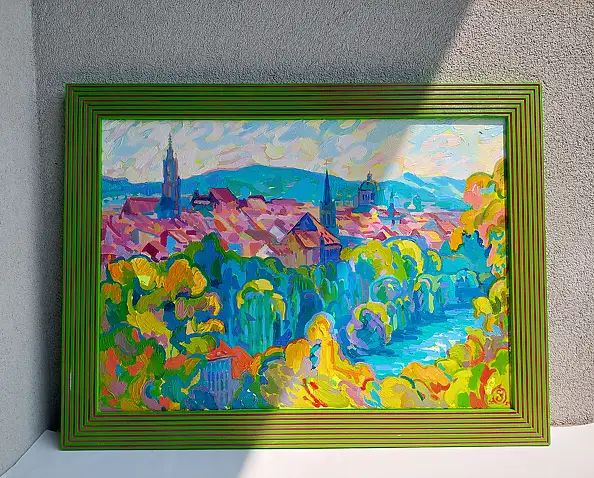 Anastasiia Kurkova, Błękitna Rzeka, Obraz olejny - płótno, 70 x 50