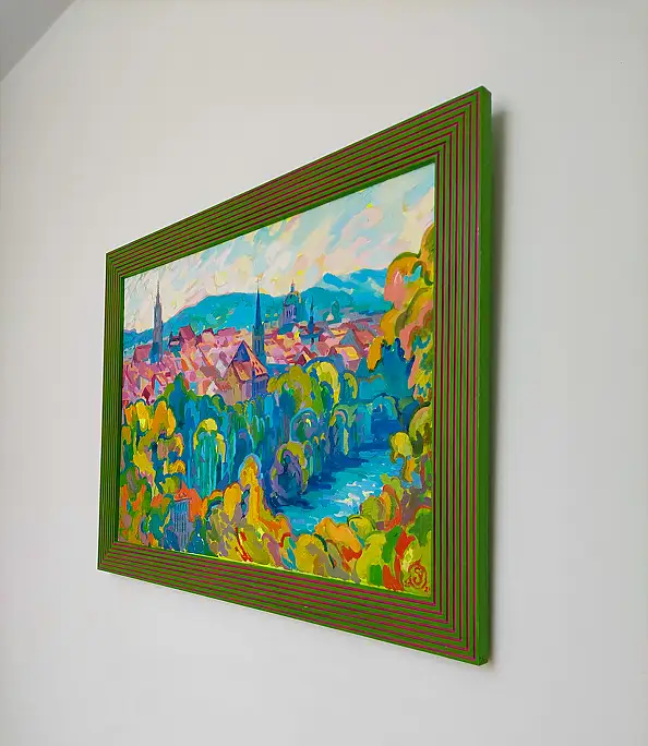 Anastasiia Kurkova, Błękitna Rzeka, Obraz olejny - płótno, 70 x 50