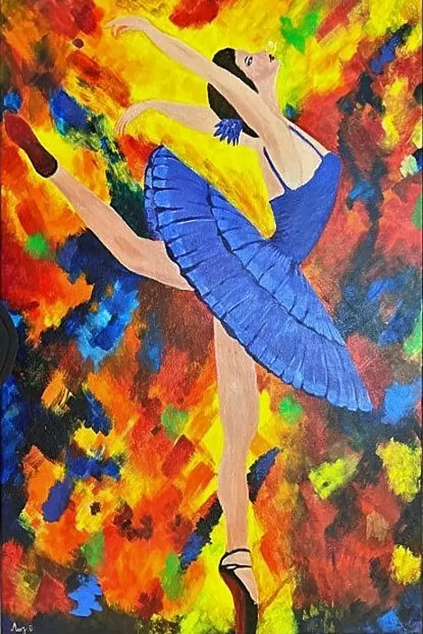 Maryam Gomizi, Symphony in Blue – Mary G, Acrylic painting - canvas, 49 x 70