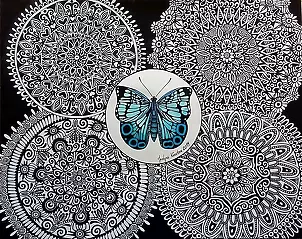 Justyna Kocztorz - Błękitny motyl w mandalach