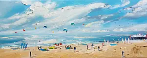 Karina Jaźwińska, Blue screen, Oil painting - canvas, 50 x 20
