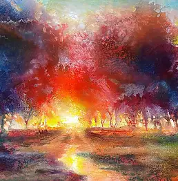 Włodzimierz Draczyński, Возле реки, Масляная картина - холст, 50 x 40