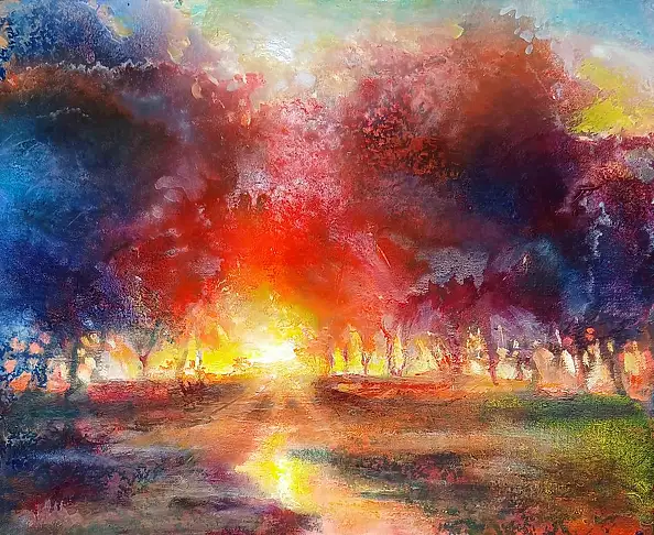 Włodzimierz Draczyński, Blisko rzeki, Obraz olejny - płótno, 50 x 40