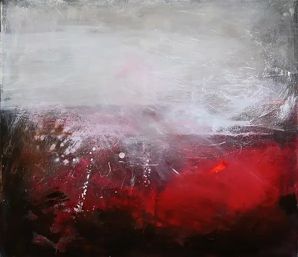 Iwona BORKOWSKA, Bliskość myśli. Kolekcja „Za chwilę”, Obraz akrylowy, Techniki mieszane - płótno, 90 x 100
