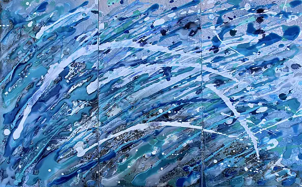 Rachel McCullock - Blue Motion Triptych