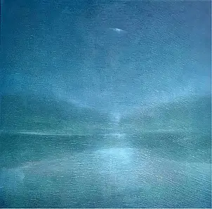 Malwina Cieślik, Blu in verde, Quadro a olio - tela, 80 x 80