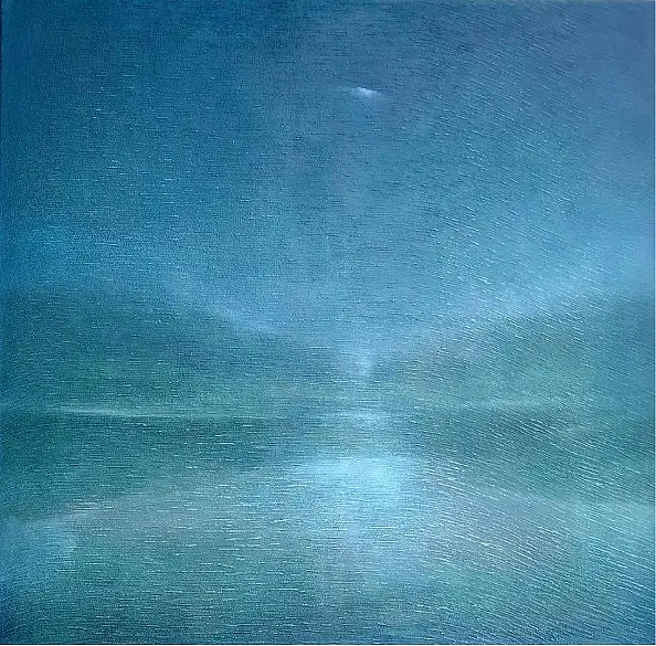 Malwina Cieślik, Blu in verde, Quadro a olio - tela, 80 x 80