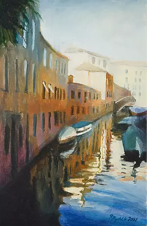 Renata Rychlik - Łódki na kanale weneckim