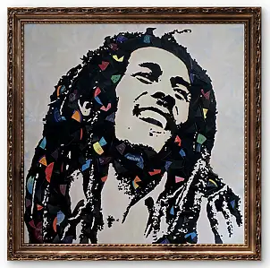 ADAM Raid, Bob Marley, Weitere, Collage, Acrylgemälde - tafel, Leinwand, 95 x 95