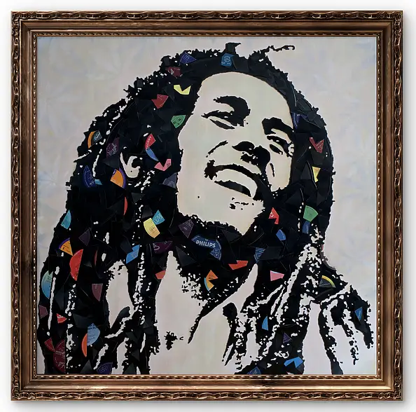 ADAM Raid, Bob Marley, Weitere, Collage, Acrylgemälde - tafel, Leinwand, 95 x 95