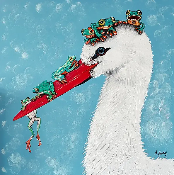 Agnieszka Mantaj - Stork and frogs