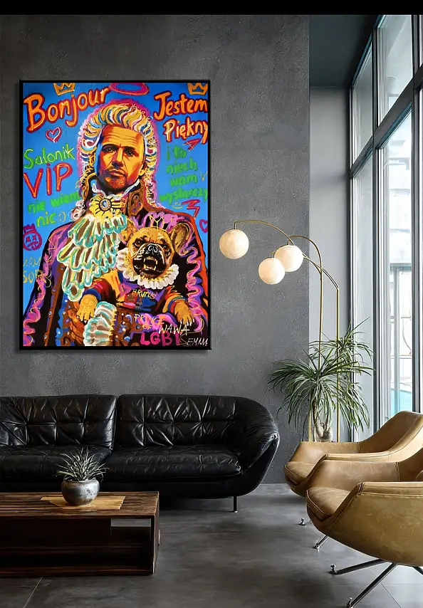Emma Chodorowska, ,,Bonjour", Obraz akrylowy - płótno, 85 x 120