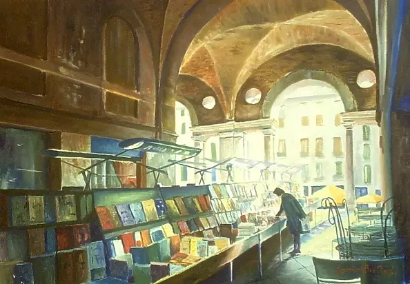 Eugenio Berti - Książki pod portykiem Bazyliki