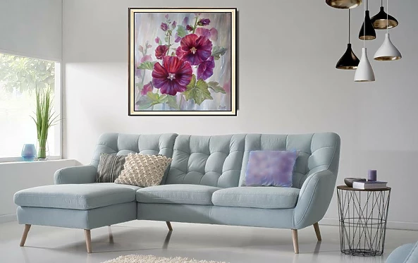 Lidia Olbrycht - Burgundy hollyhocks