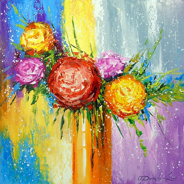 Olha Darchuk - Bouquet of bright flowers
