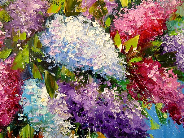 Olha Darchuk - Bouquet of lilac by the pond