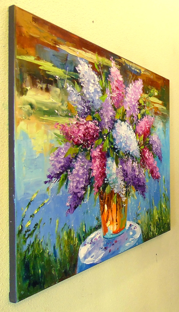 Olha Darchuk - Bouquet of lilac by the pond
