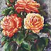 Yana Yeremenko - "Bouquet di rose" disegno a pastello, pittura