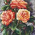 Yana Yeremenko - "Bouquet of roses" pastel drawing, painting