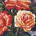 Yana Yeremenko - "Bouquet de roses" dessin au pastel, tableau