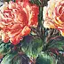 Yana Yeremenko - "Bouquet di rose" disegno a pastello, pittura