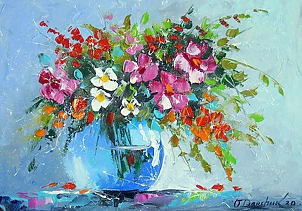 Olha Darchuk - Bouquet of summer flowers in a vase 