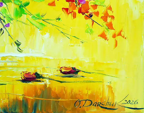 Olha Darchuk, Bouquet of wildflowers, Obraz olejny - płótno, 40 x 40