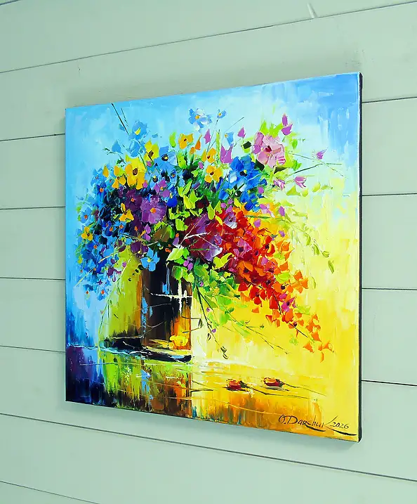 Olha Darchuk, Bouquet of wildflowers, Obraz olejny - płótno, 40 x 40