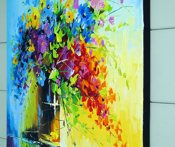 Olha Darchuk, Bouquet of wildflowers, Obraz olejny - płótno, 40 x 40