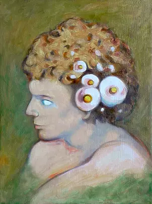 federico cortese - Boy with flowers in the hair