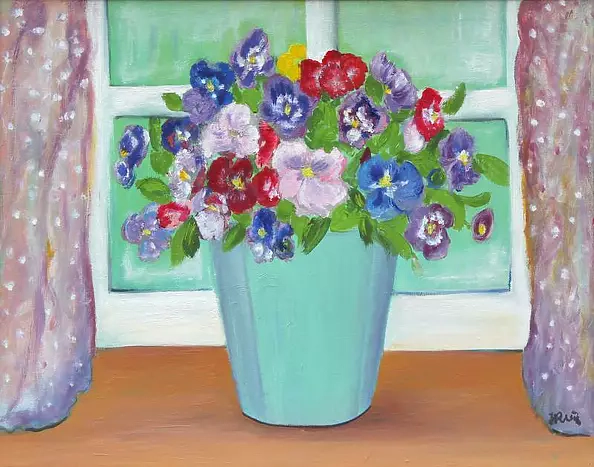 Jadwiga Rudnicka - Bratki przy oknie